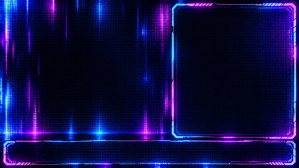 Cyber Neon|近未来ネオン配信画面4点セット【VTuber・配信者向け/OBS/待機・雑談・ゲーム・終了】