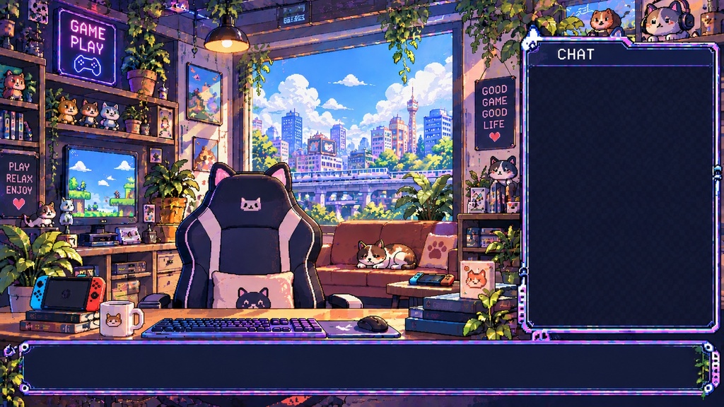 Pixel Gamer|VTuber・配信者向け 配信画面4点セット【待機・終了・雑談・ゲーム】