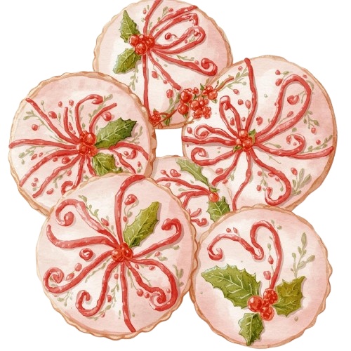 水彩画クリスマス クリップアート全11種類|アンティーク調・PNG背景透過