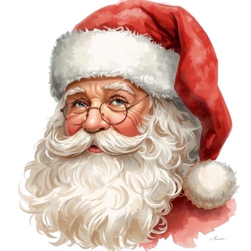 水彩画クリスマス クリップアート全11種類|アンティーク調・PNG背景透過