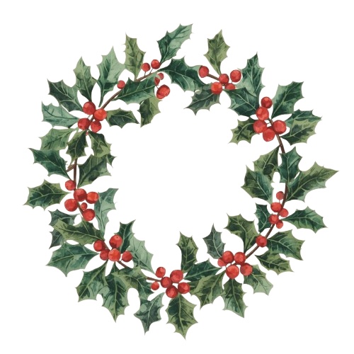 水彩画クリスマス クリップアート全11種類|アンティーク調・PNG背景透過