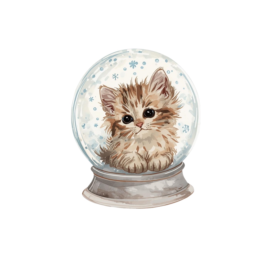 Christmas Cats Clipart Collection 全10種類|アンティーク調・PNG背景透過