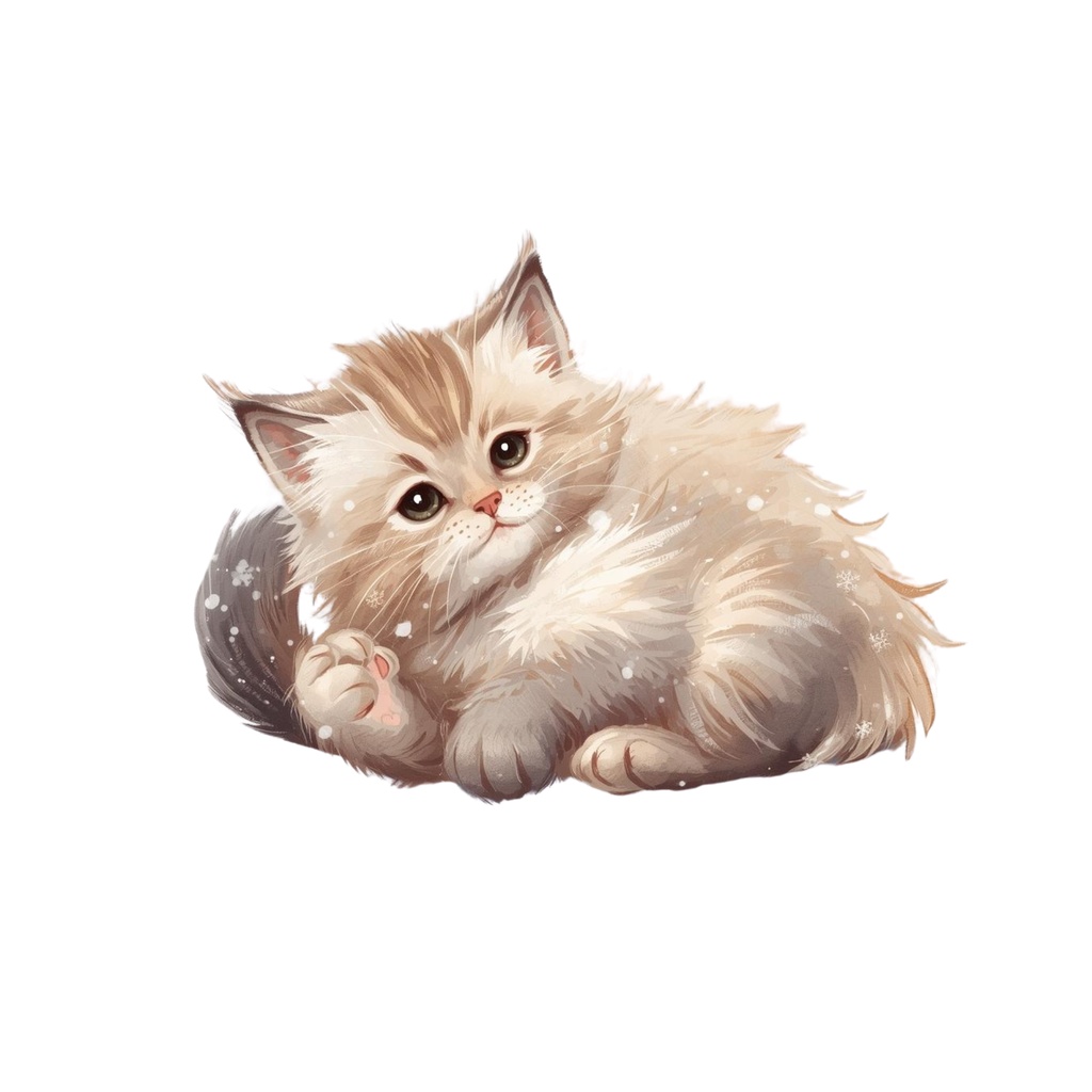 Christmas Cats Clipart Collection 全10種類|アンティーク調・PNG背景透過