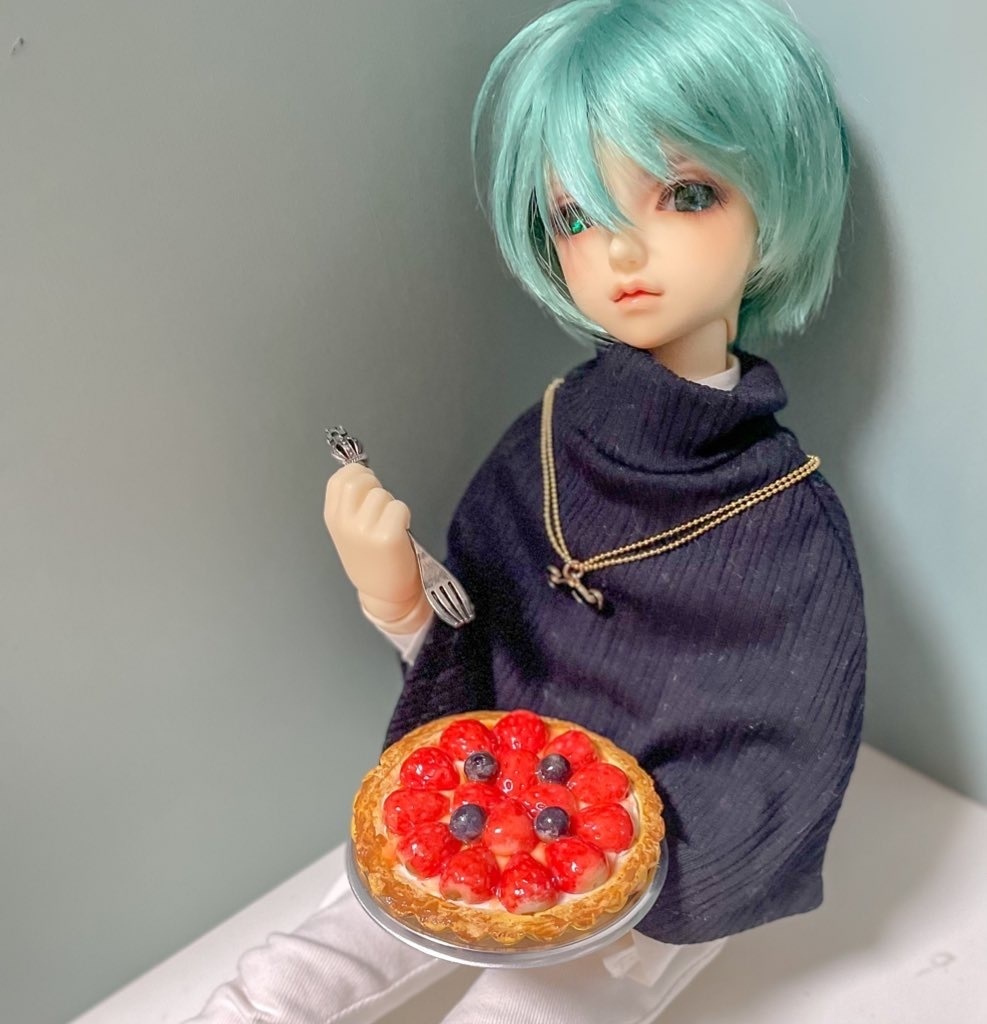 ドール ウィッグ BJD 人形 1 4 MSD 編み込み クリーム - おもちゃ