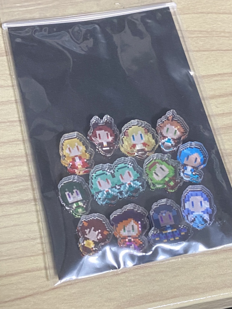 ドット絵ミニ乙女アクリルパーツ