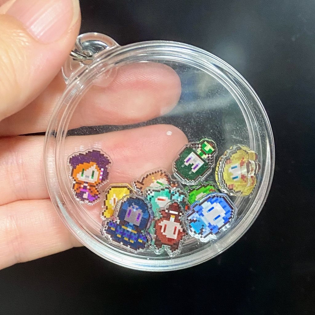 ドット絵ミニ乙女アクリルパーツ