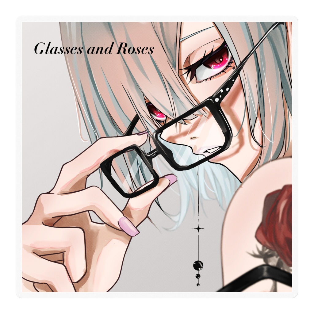Glasses and Roses - ステッカー