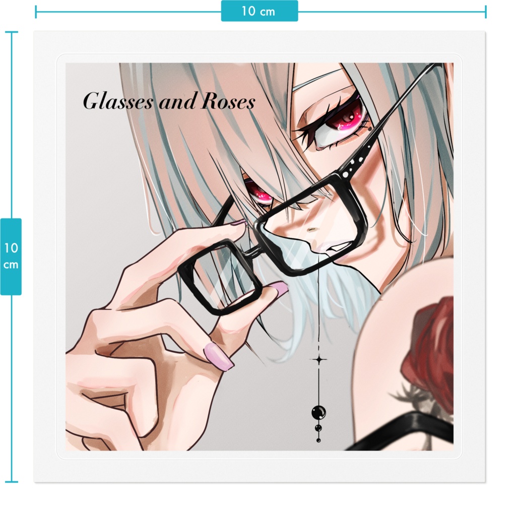 Glasses and Roses - ステッカー