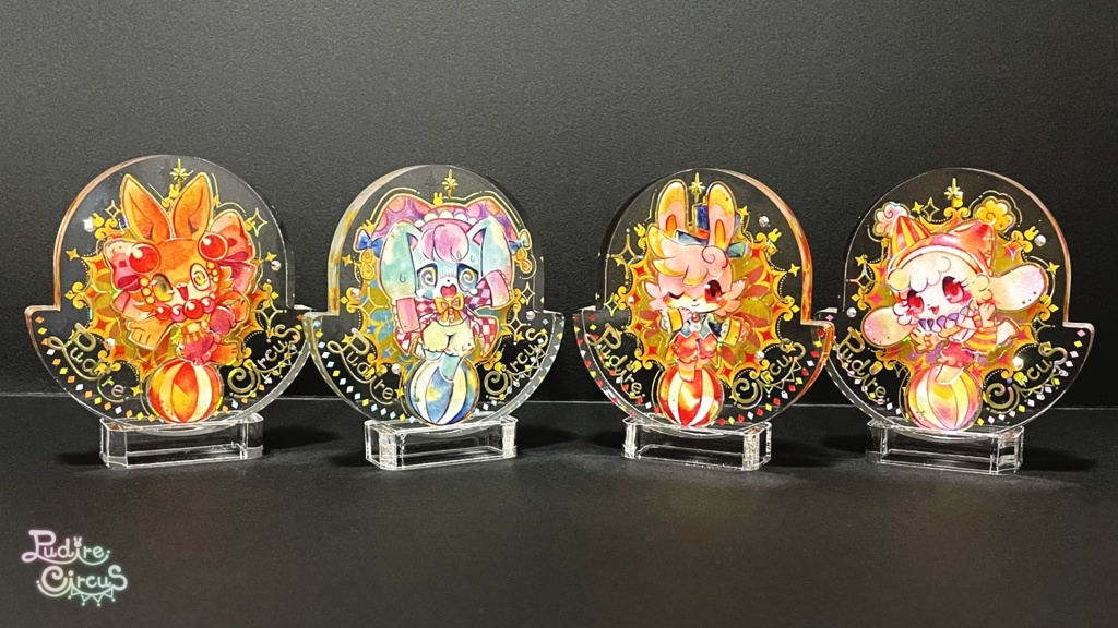 ゆらゆら玉乗りアクリルブロックフィギュア