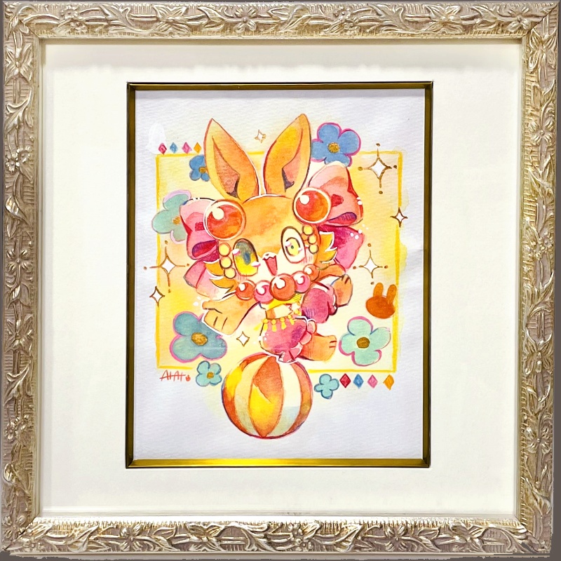 【額装済み原画】ゆらゆら玉乗りチャレンジ!（サーニャ）