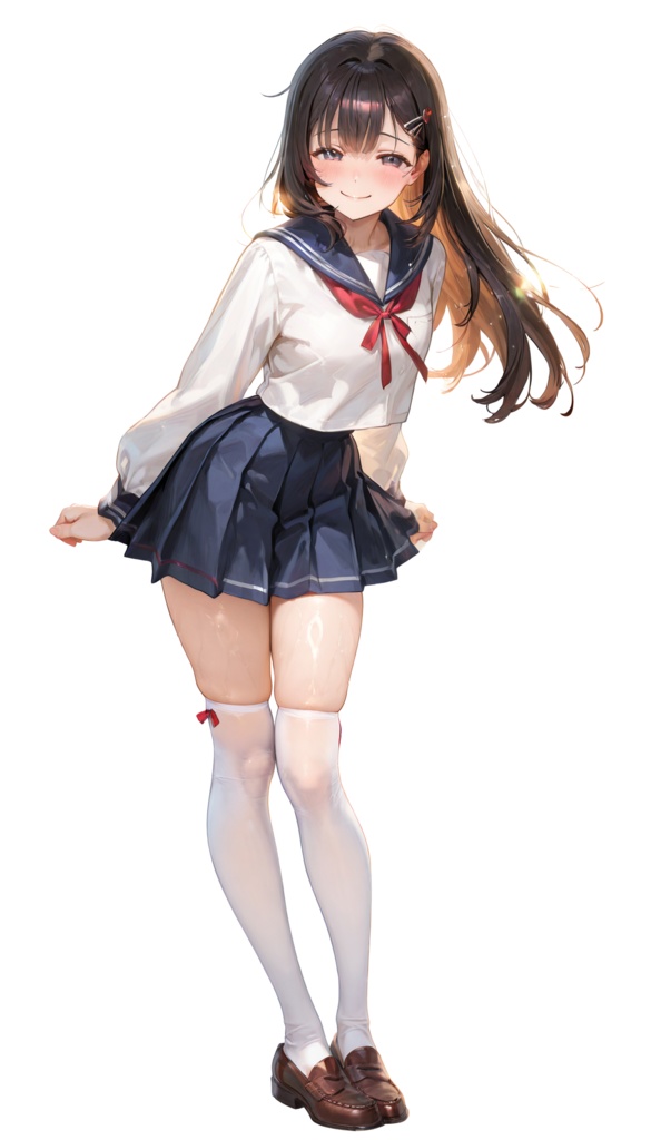 美少女立ち絵素材 Vol.1|学園制服編(清楚系セーラー服/表情差分6種)