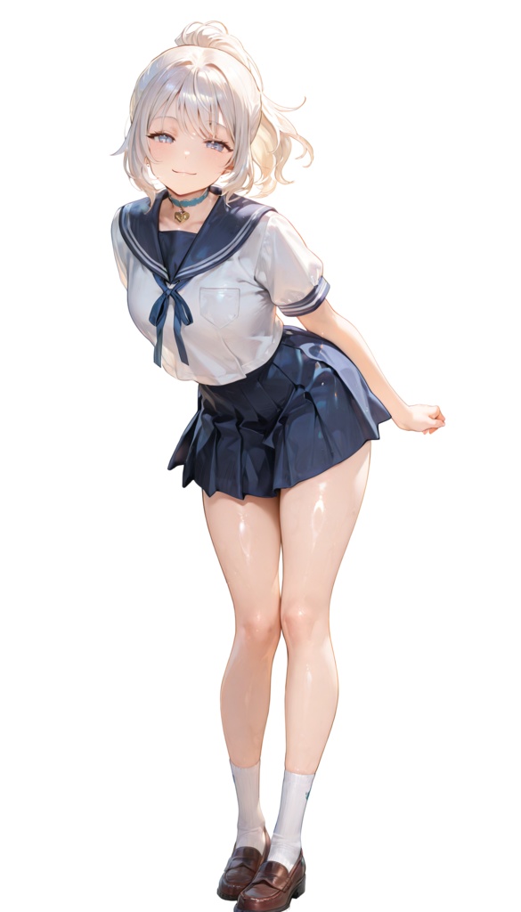  公開中 美少女立ち絵素材 Vol.2｜学園制服編（元気系セーラー服／表情差分6種）