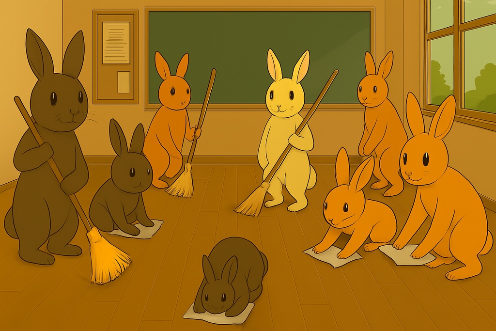教室の掃除シーン