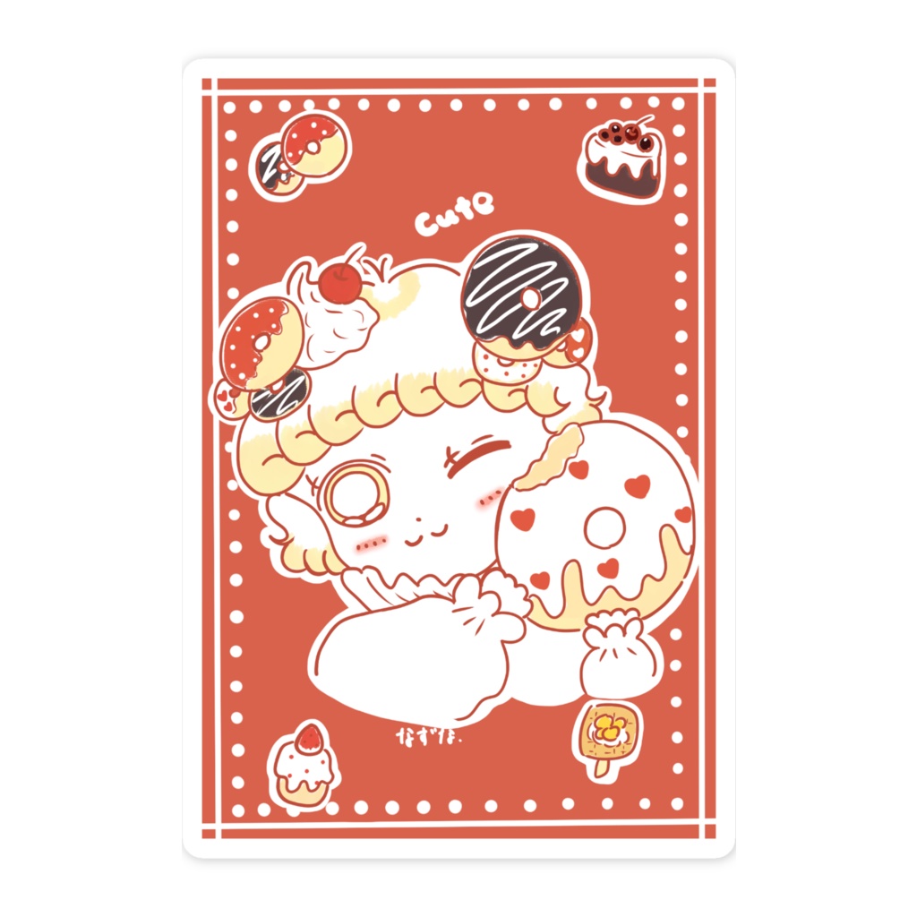 ステッカー(ポップなドーナツ)