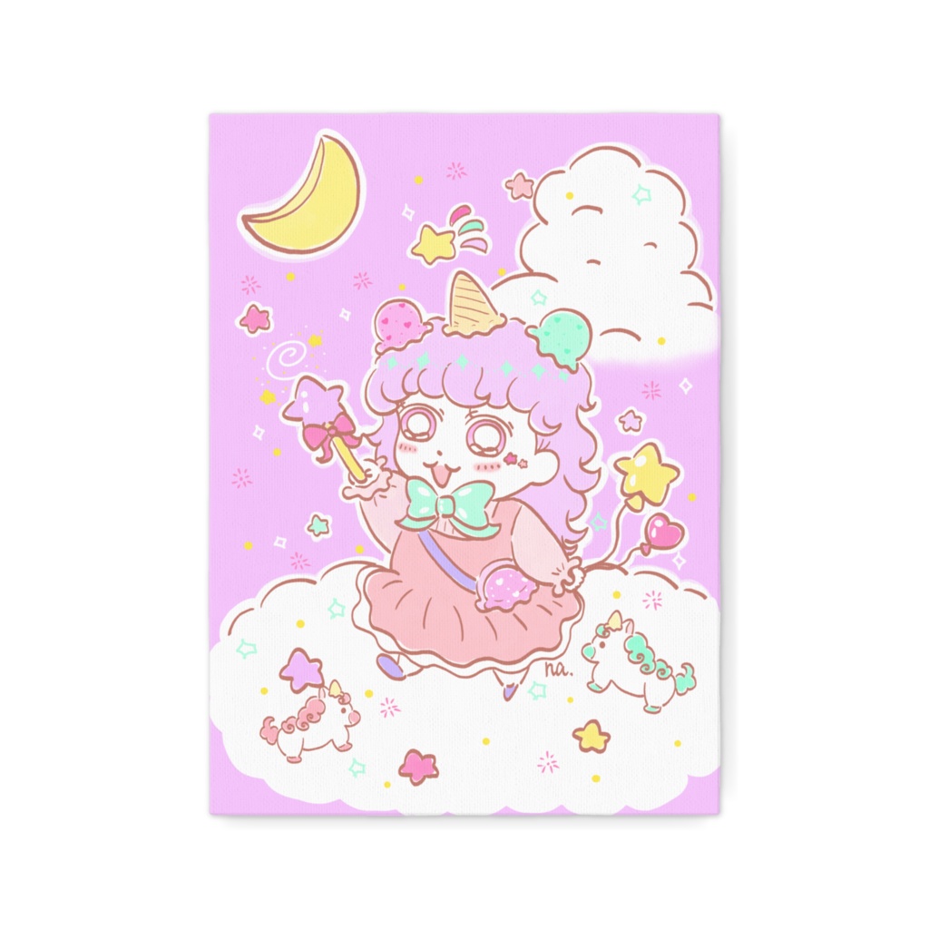 キャンバスプリント(canvas art print)【F4号】ゆめかわユニコーンちゃん🦄