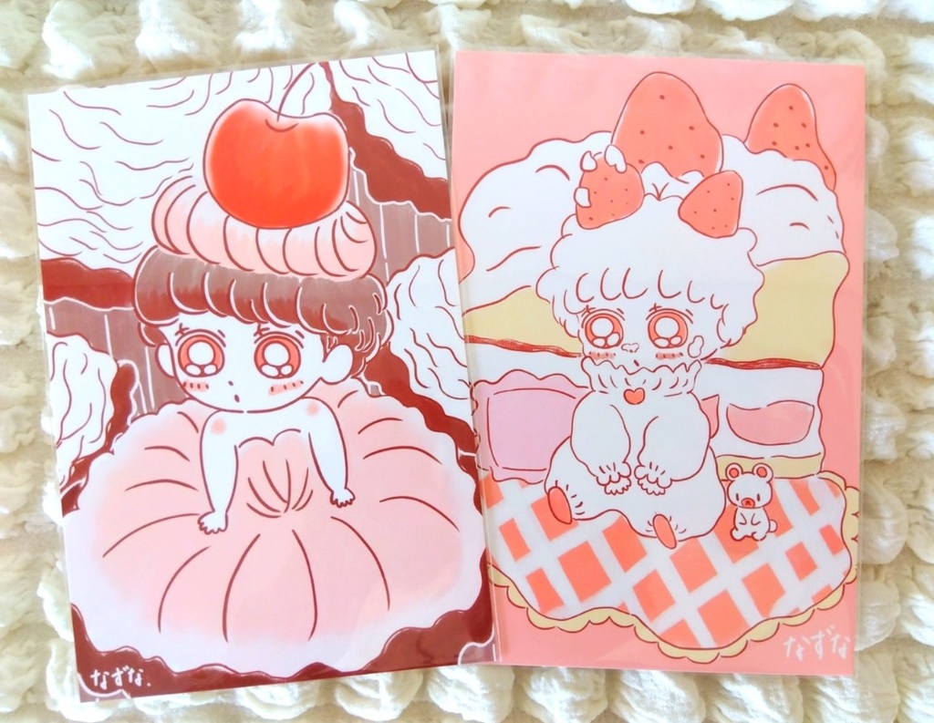 スイーツの女の子たち①(ポストカード2枚セット)