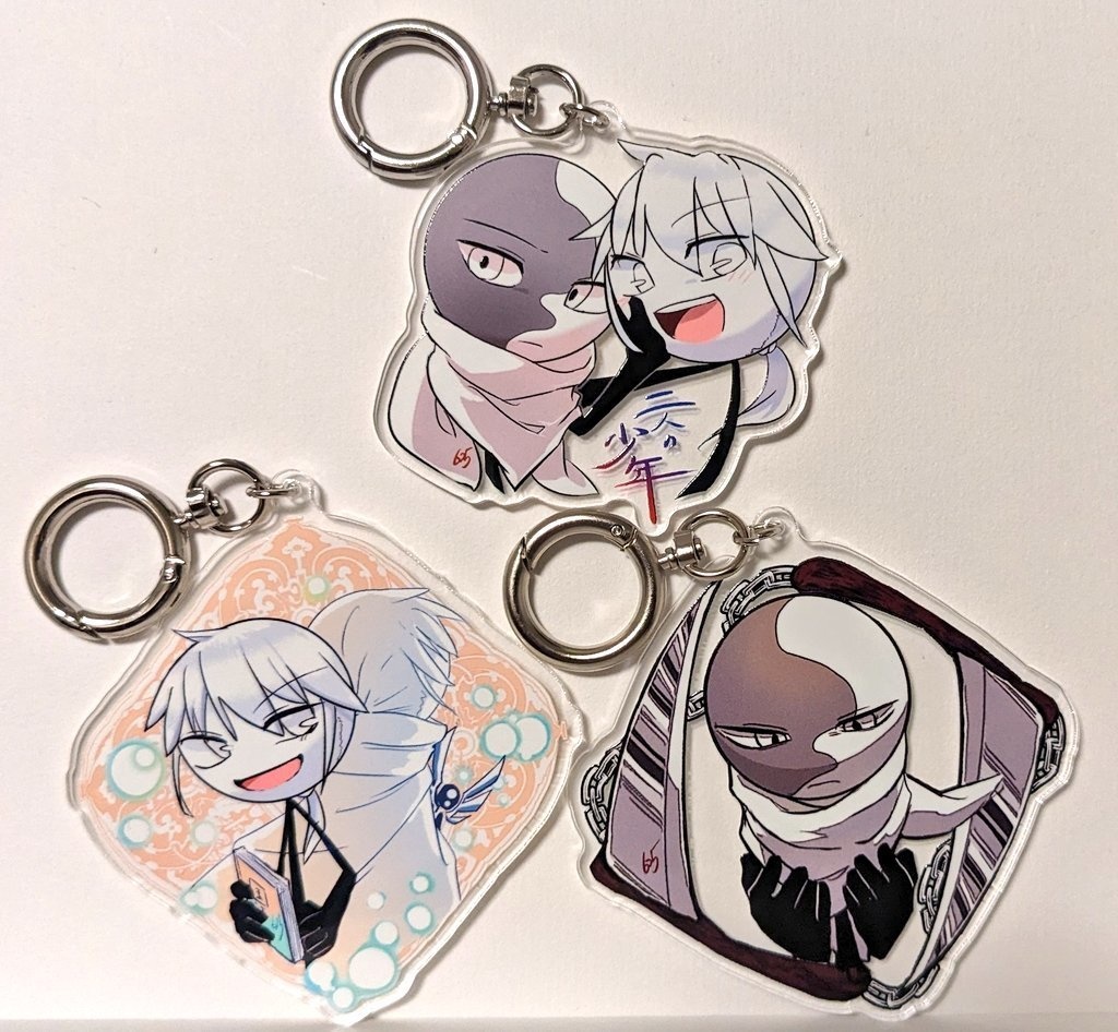 二人の少年 アクキー60×60mm