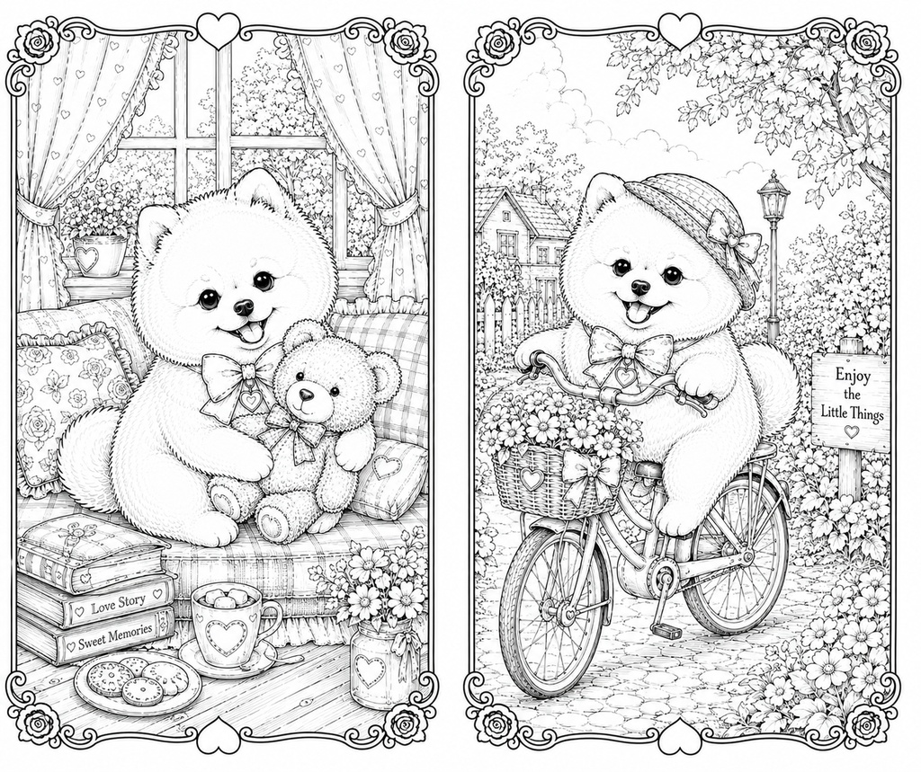 癒しのポメラニアン塗り絵20選