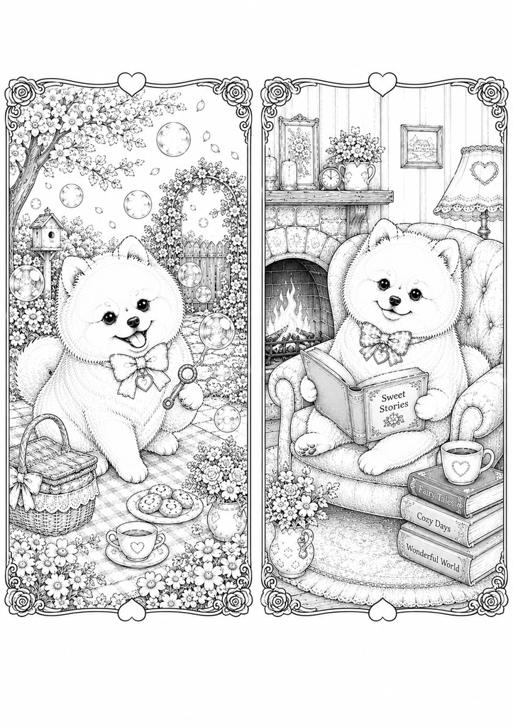 癒しのポメラニアン塗り絵20選