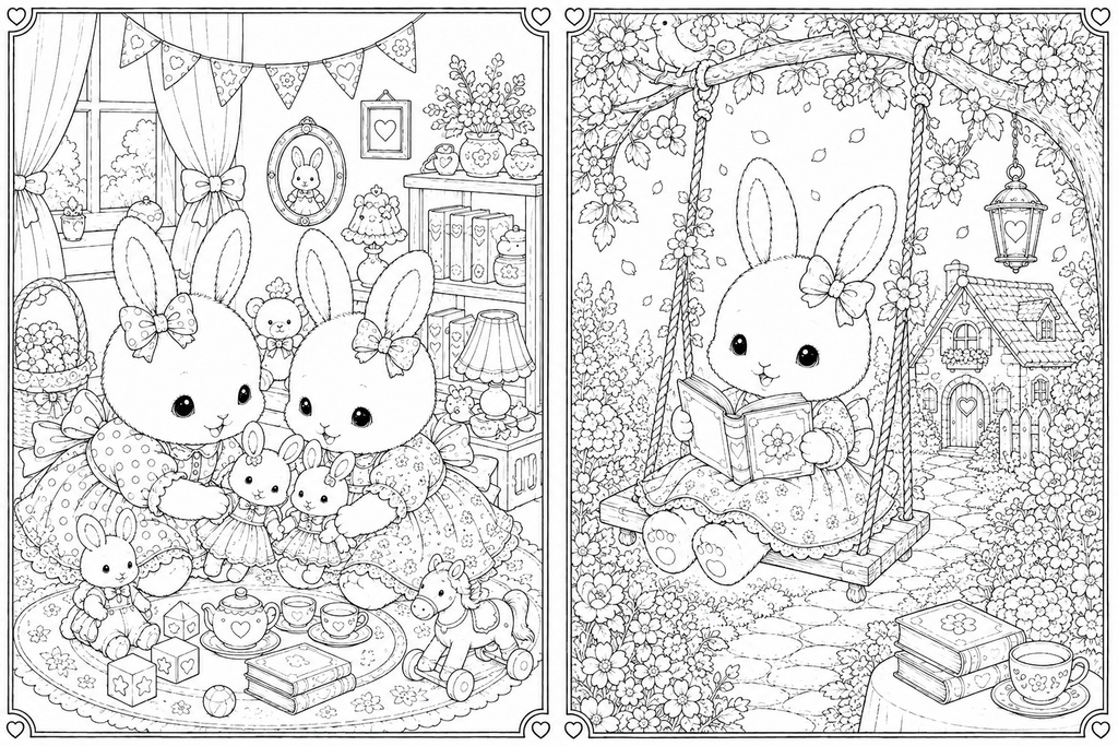 うさぎのおとぎの森 ~ぬりえBOOK