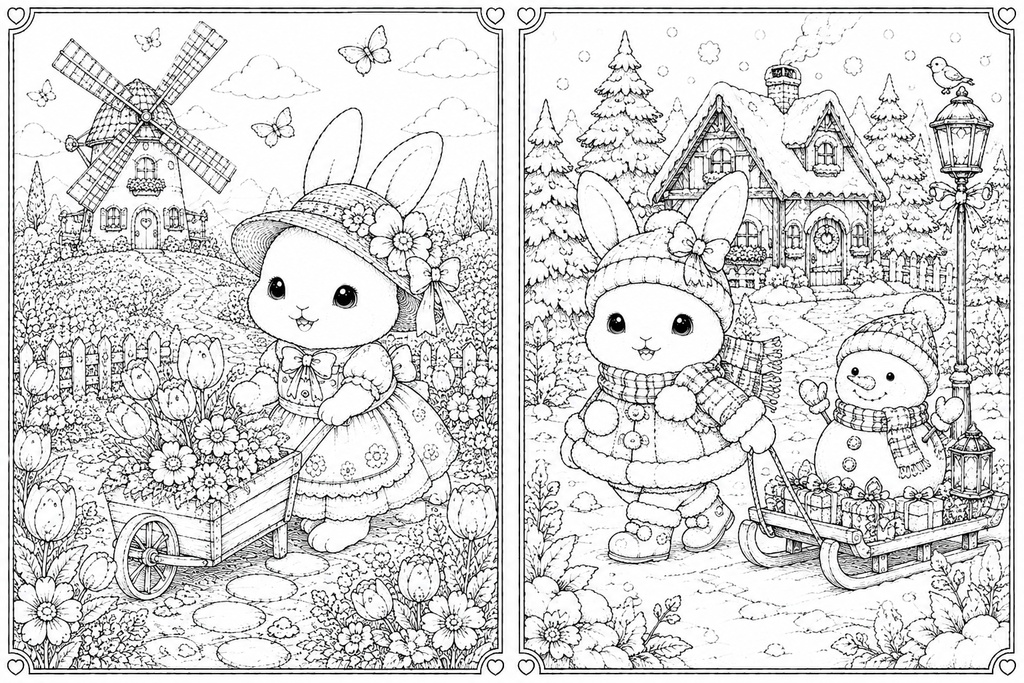 うさぎのおとぎの森 ~ぬりえBOOK