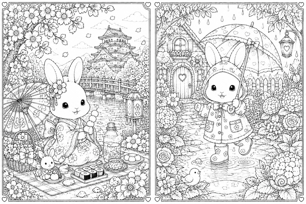 うさぎのおとぎの森 ~ぬりえBOOK