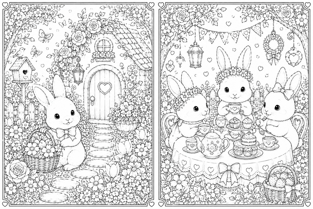 うさぎのおとぎの森 ~ぬりえBOOK