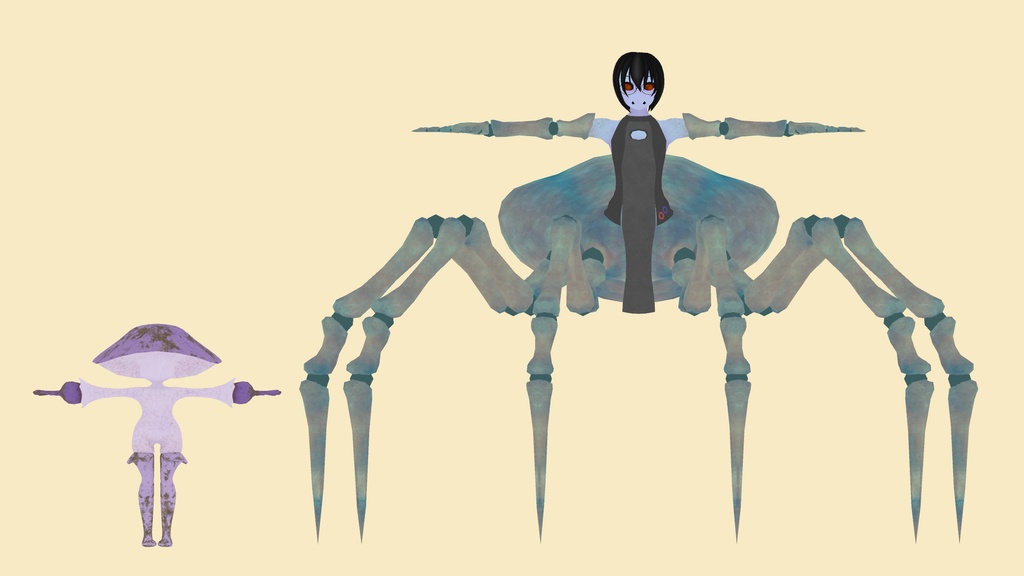 3Dモデル「二条式アラクネ&舞弧ニド」【VRChat向け】