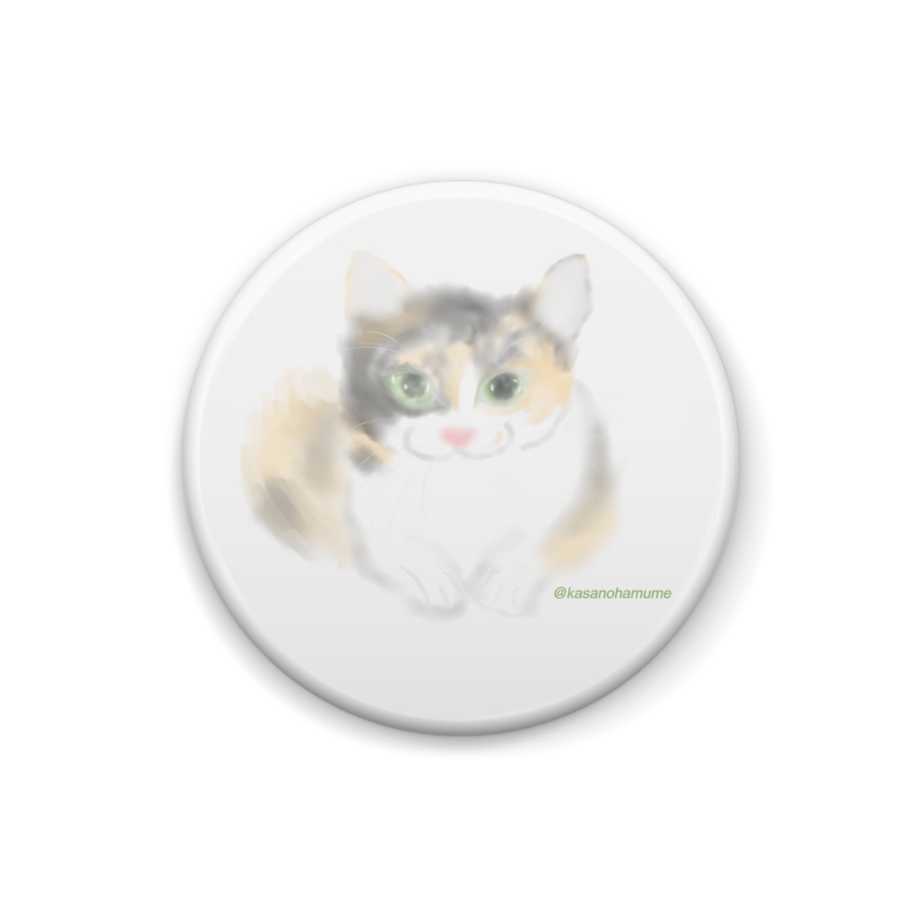 猫 缶バッチ Kasanoha Ume Booth