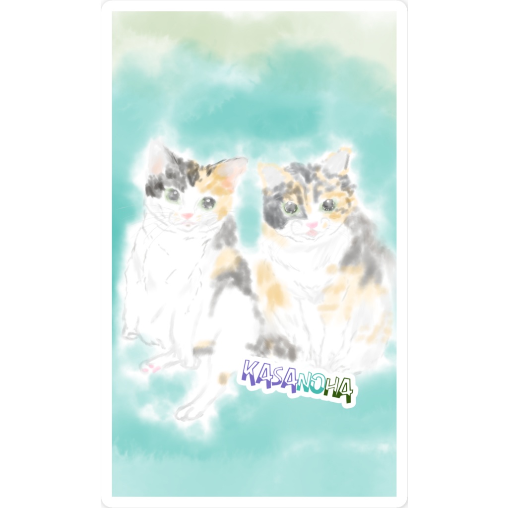 にゃぁ達5年目らしいよ ฅ^・・^ฅ スマホステッカー