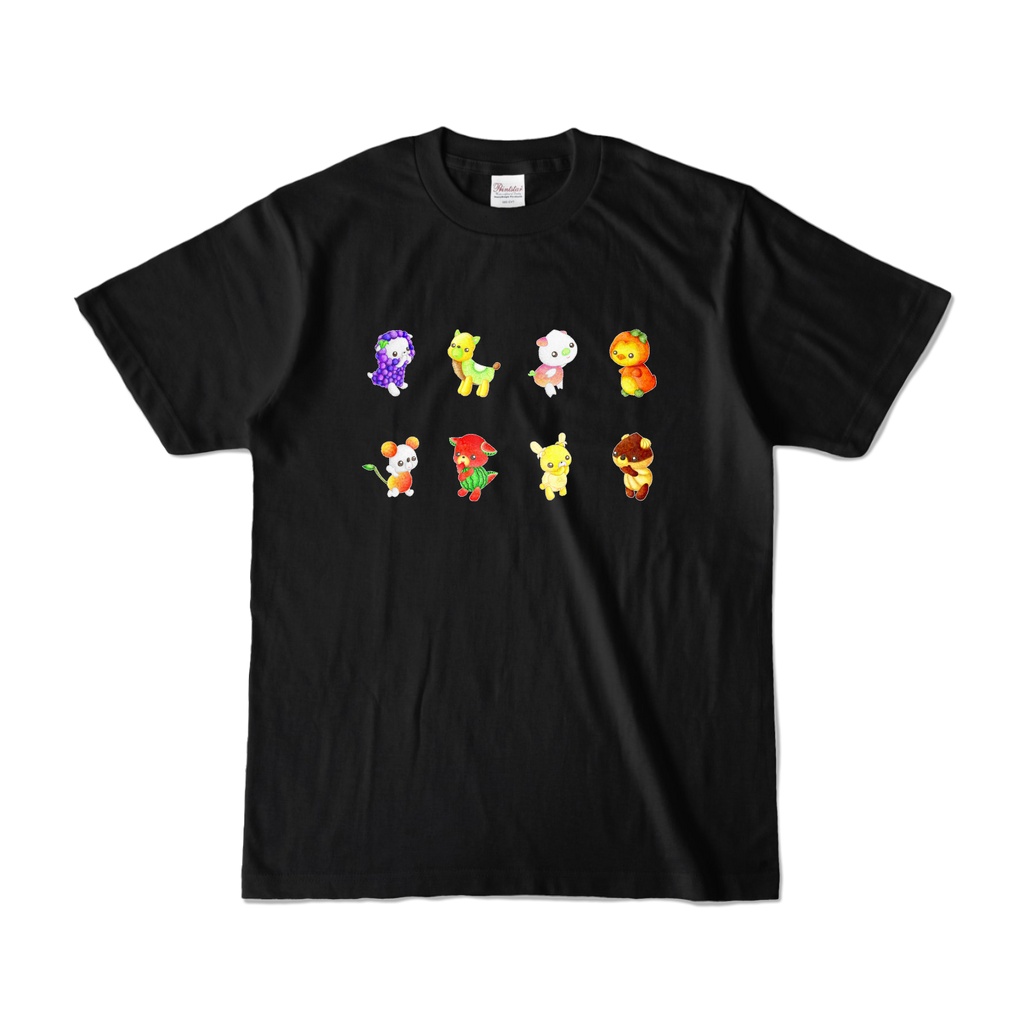 『フルーツアニマル②』　カラーTシャツ（ブラック）