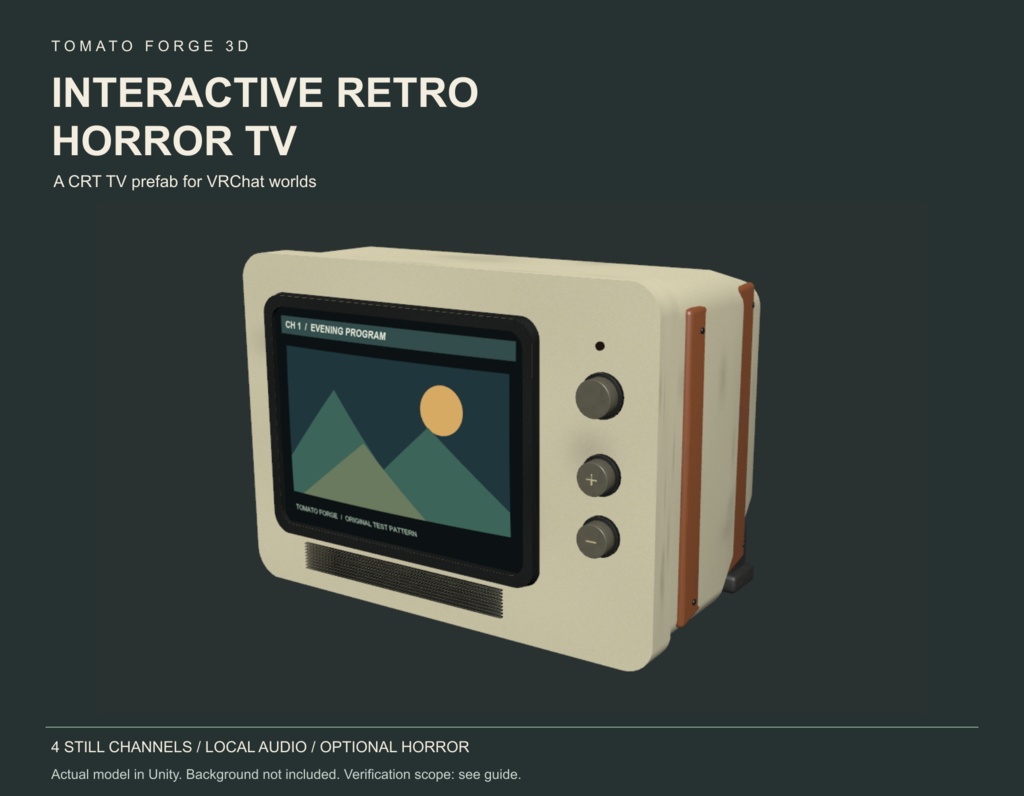 【VRChatワールド向け】Interactive Retro Horror TV