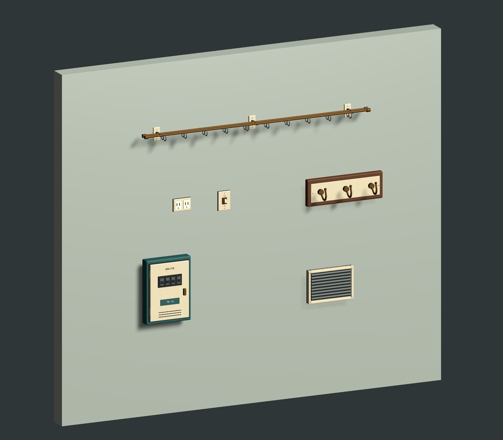 Everyday Wall Props Vol.1｜壁まわり小物6点セット