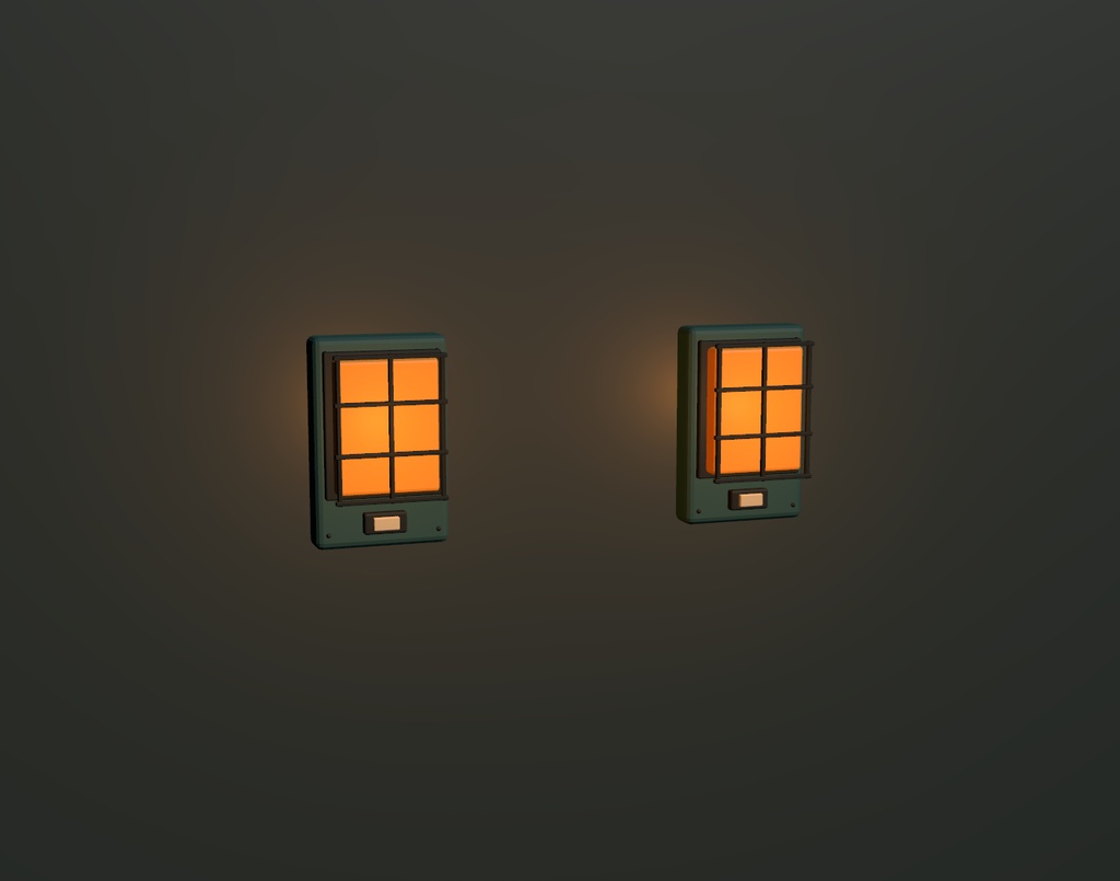 【VRChatワールド向け】Retro Emergency Wall Light｜ローカルON/OFF壁灯