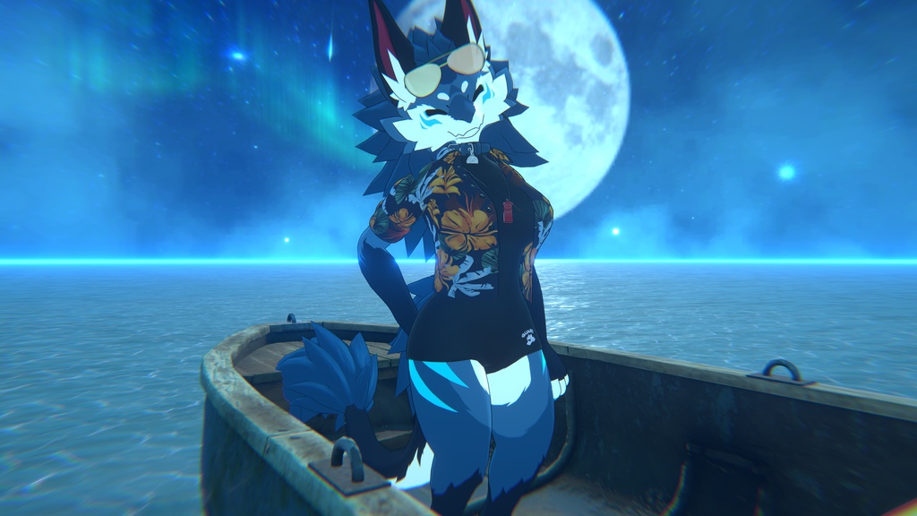 Beach Outfit for Novabeast & Nightbeast (VRChat PC and Quest Compatible)