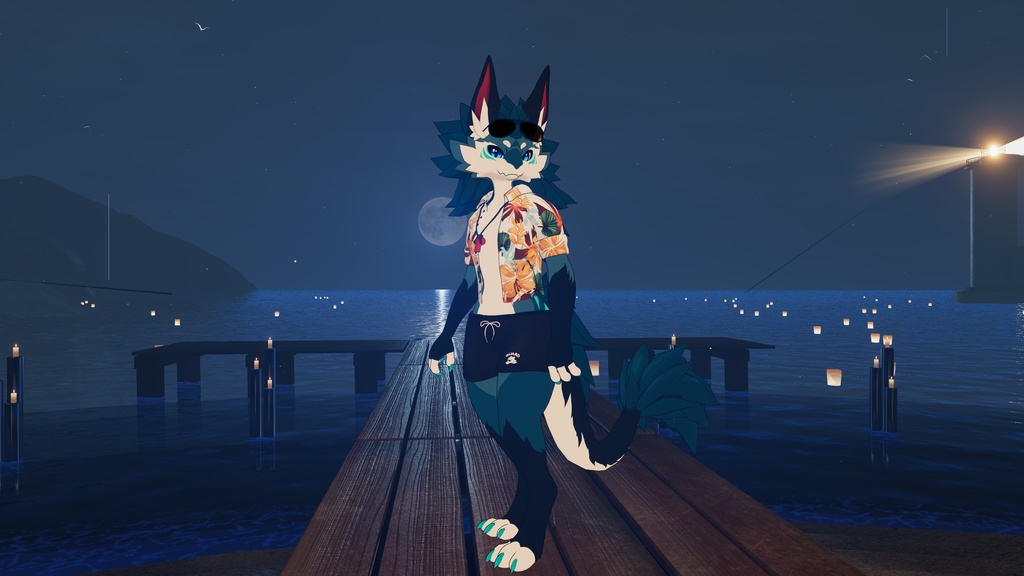 Beach Outfit for Novabeast & Nightbeast (VRChat PC and Quest Compatible)