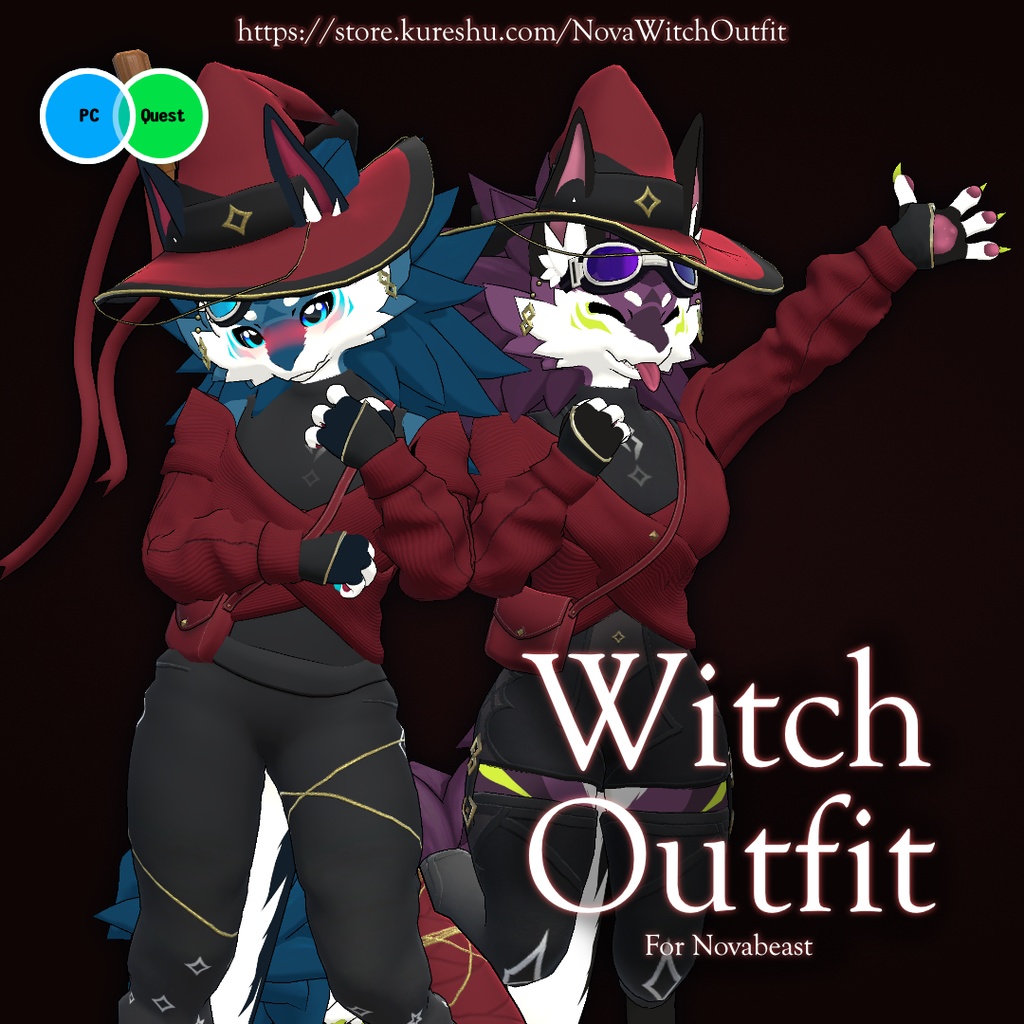 Novabeast Halloween Witch Sweater Outfit (VRChat PC and Quest Compatible)