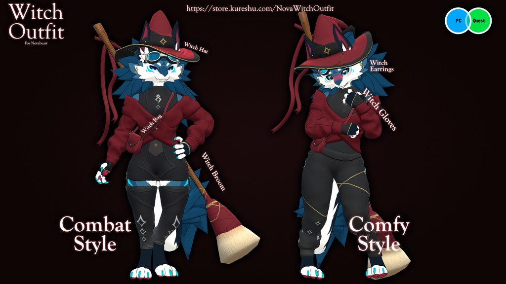 Novabeast Halloween Witch Sweater Outfit (VRChat PC and Quest Compatible)