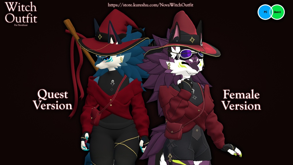 Novabeast Halloween Witch Sweater Outfit (VRChat PC and Quest Compatible)