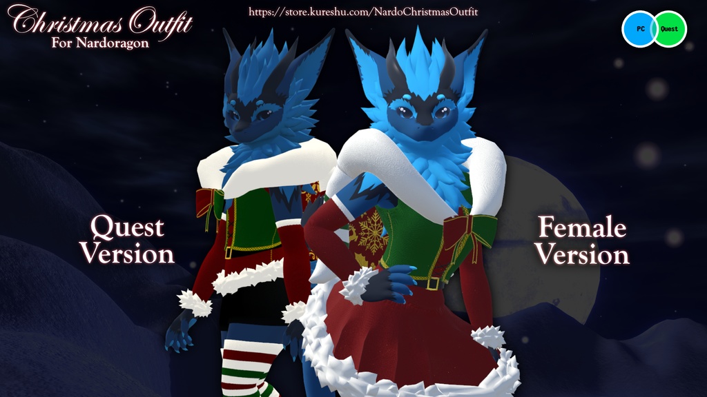 Nardoragon Christmas Outfit (VRChat PC and Quest Compatible)