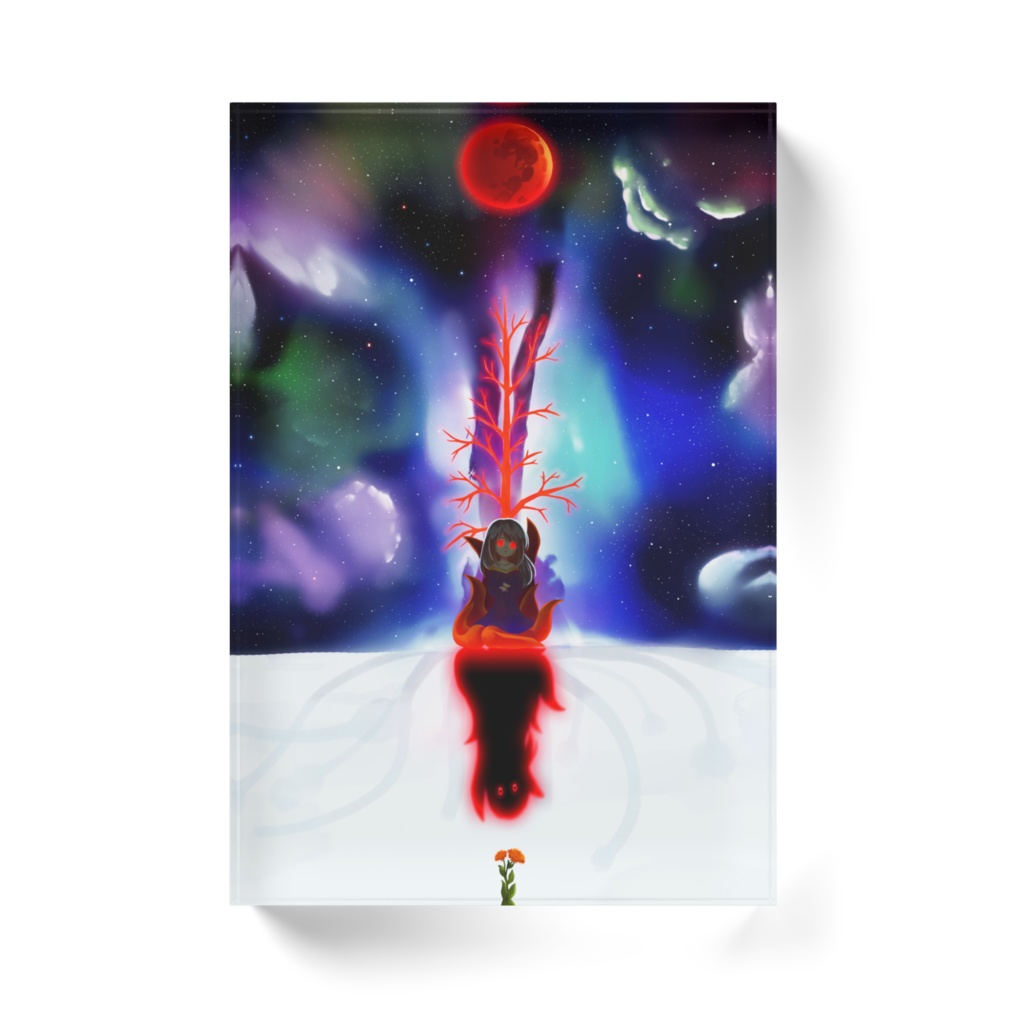 アクリルブロック「赤い月と化け物少女」