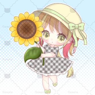 【アクスタ】「ひまわりを抱えた向日葵」【illustration by まる*。】50mm/miniサイズ