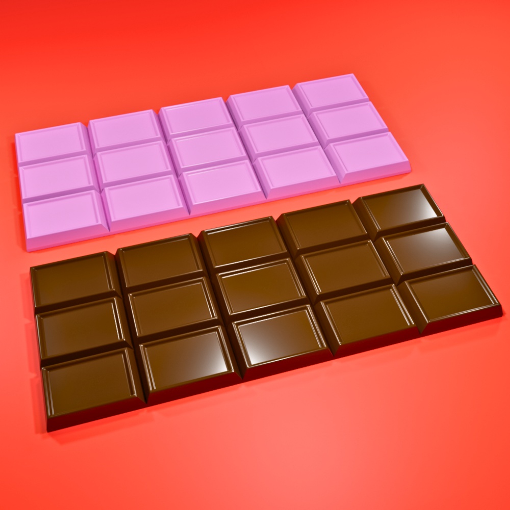 ポップな板チョコの3Dモデル