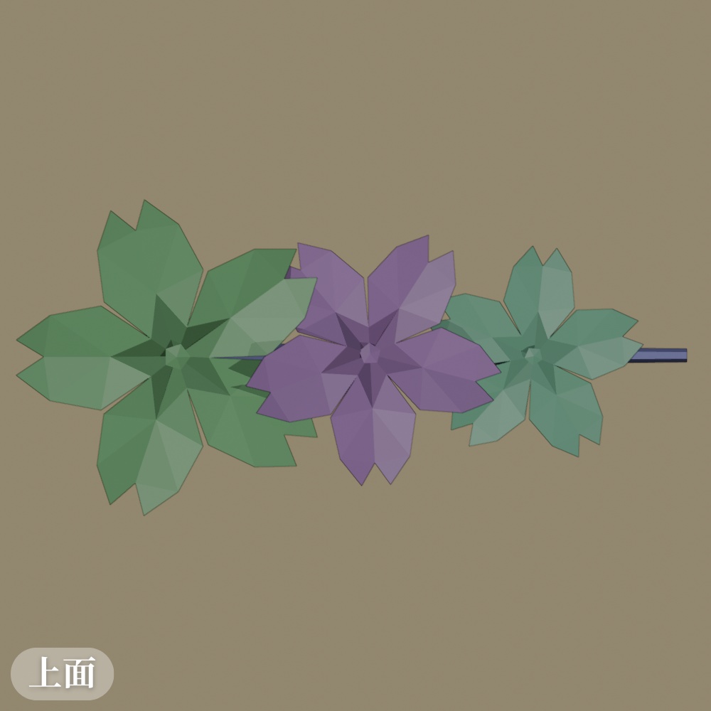 桜の髪飾りの3Dモデル