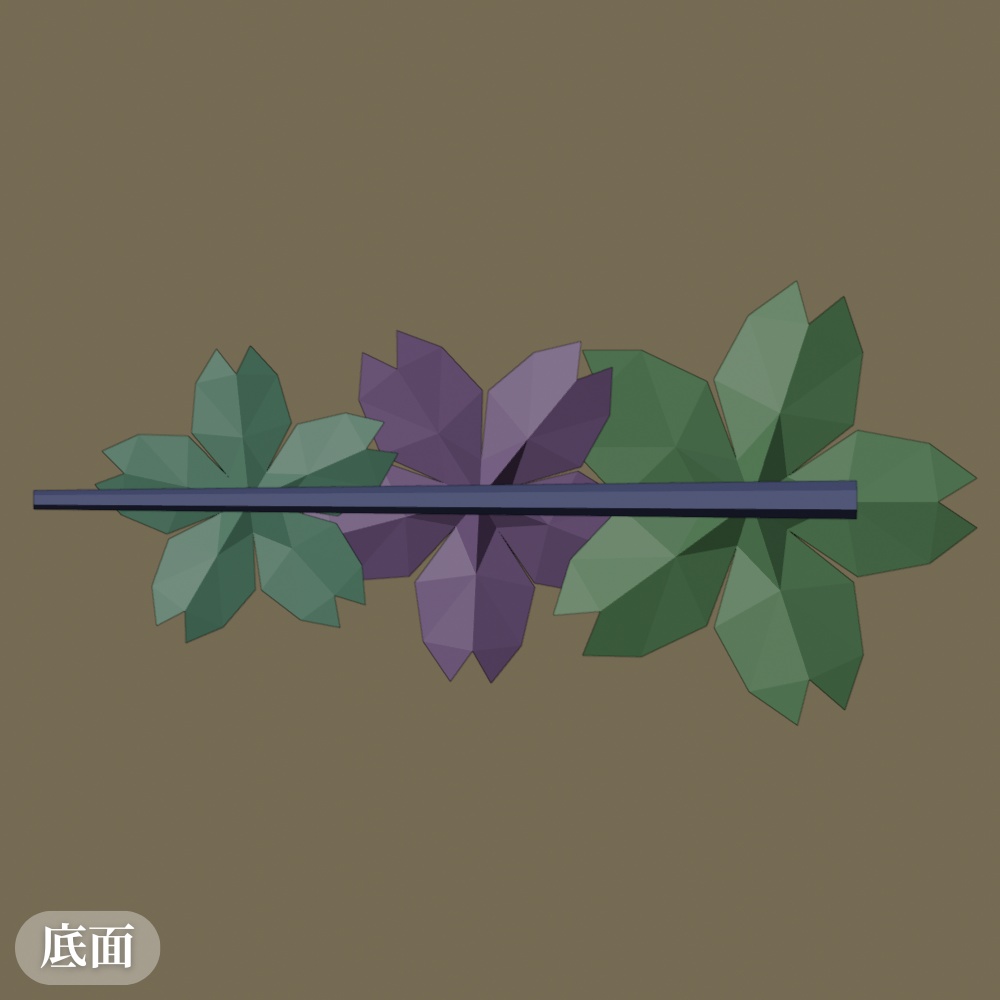 桜の髪飾りの3Dモデル