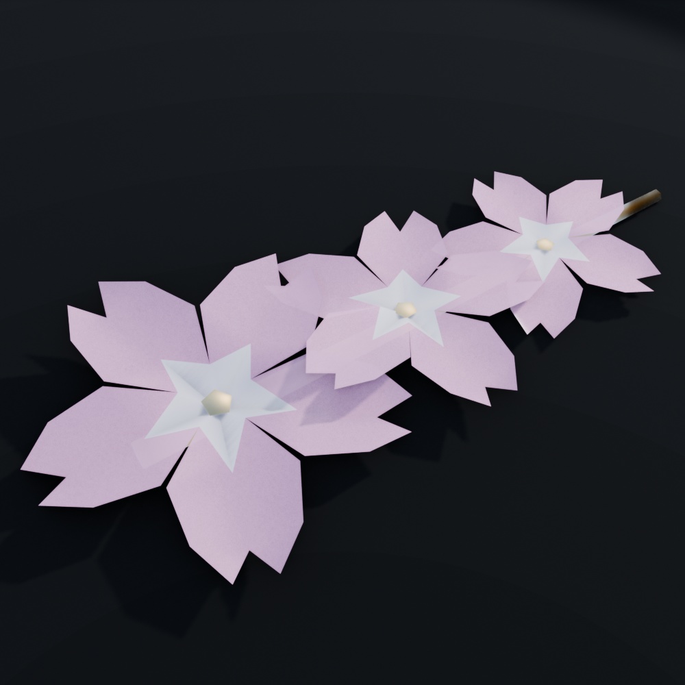 桜の髪飾りの3Dモデル