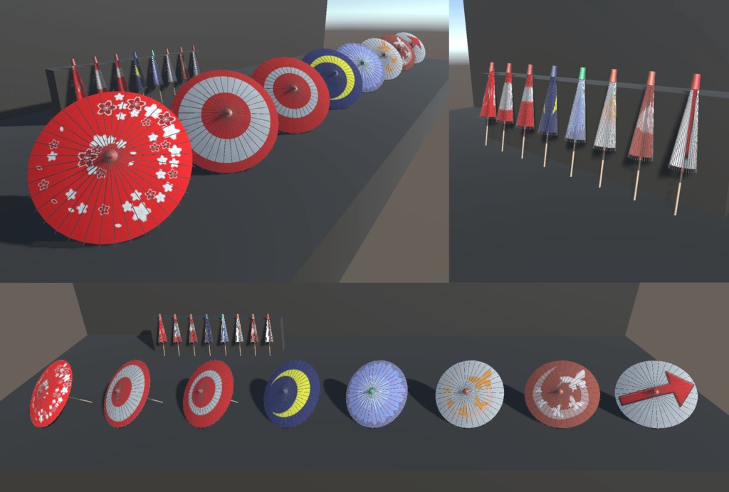 和傘の3Dモデル