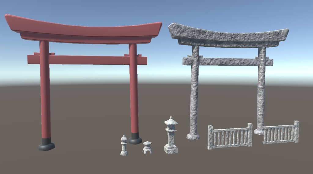 鳥居とか灯篭の3Dモデル