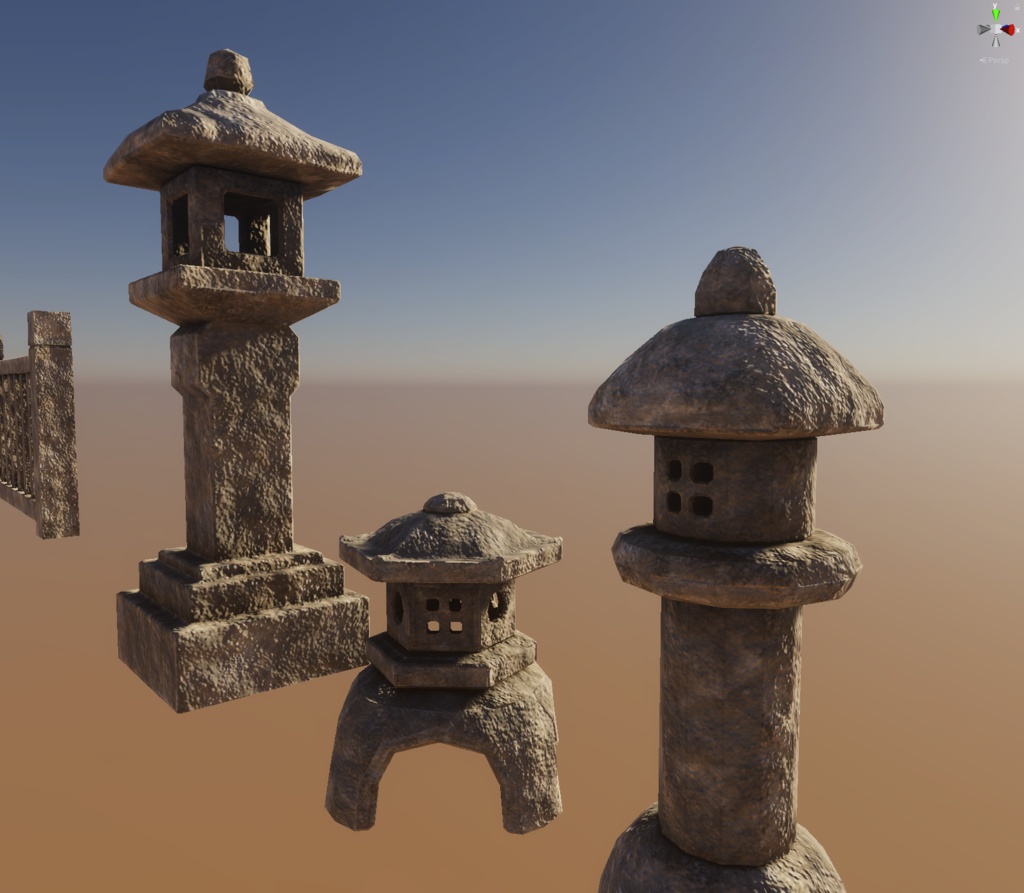 鳥居とか灯篭の3Dモデル