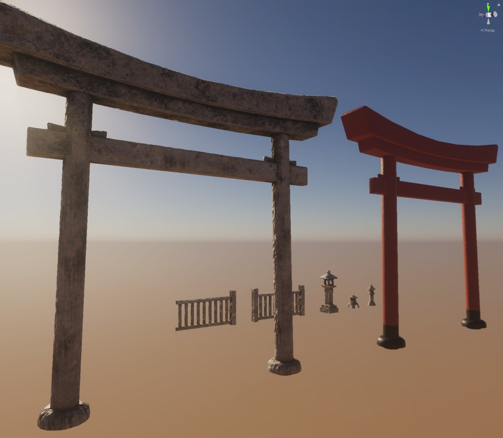 鳥居とか灯篭の3Dモデル